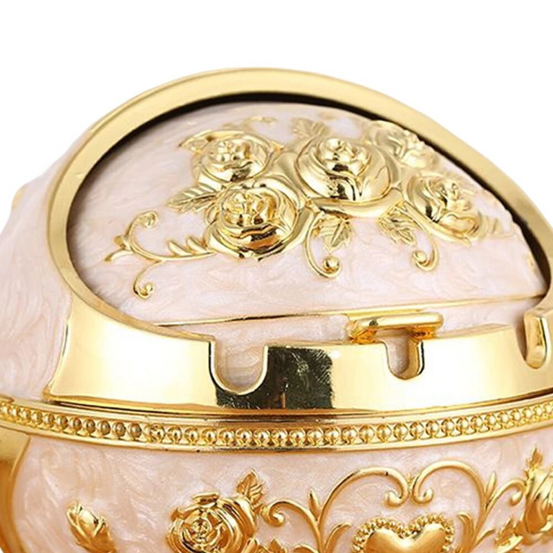 Neperpučiama nuo vėjo peleninė su atverčiamu dangteliu Vintage nuo vėjo nepraleidžianti peleninė, apsauganti nuo kritimo nešiojamų cigarečių peleninė Prabangi dovana moterims, rūkantiems vyrams