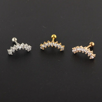 Crystal Snug σκουλαρίκια για γυναίκες Helix Piercing Κορεάτικο στυλ Τάση αναρρίχησης χόνδρου Ear Stud Piercing Κοσμήματα από ανοξείδωτο ατσάλι
