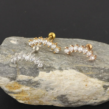 Crystal Snug σκουλαρίκια για γυναίκες Helix Piercing Κορεάτικο στυλ Τάση αναρρίχησης χόνδρου Ear Stud Piercing Κοσμήματα από ανοξείδωτο ατσάλι