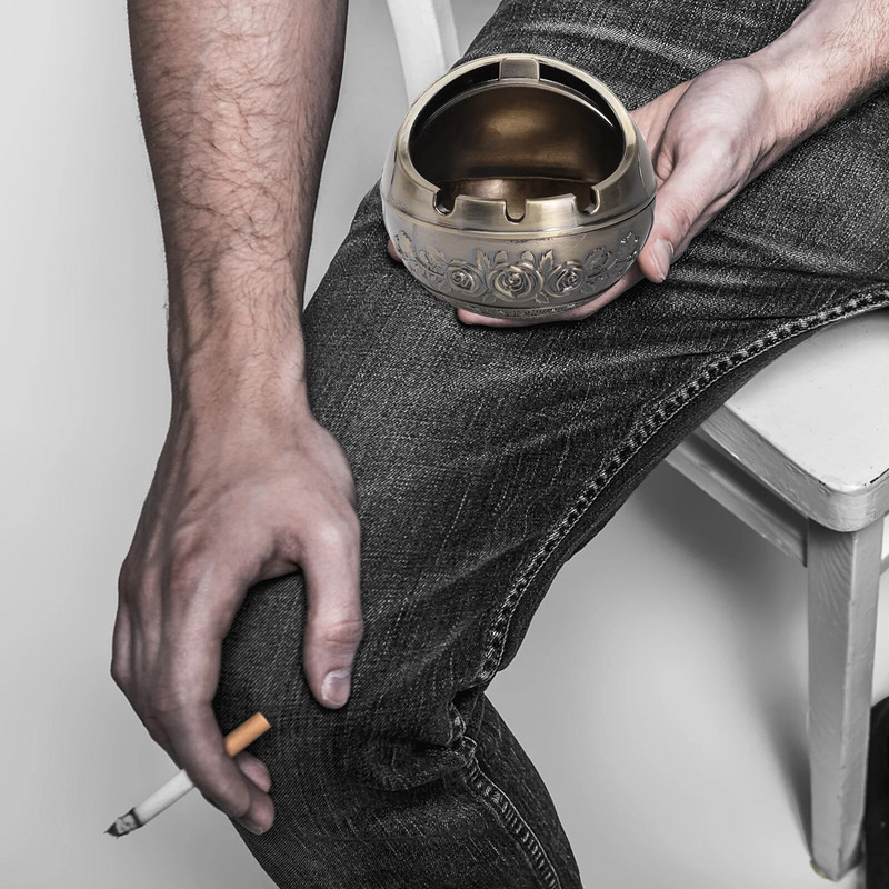 Hamutartó hamu kültéri hamutartók tartó tálca fedél szélálló dekoratív vicces állvány füstmentes beltéri fém vas Vintage tűzálló hűvös