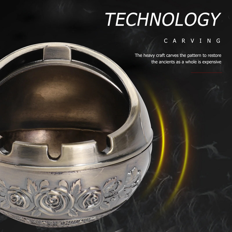 Hamutartó hamu kültéri hamutartók tartó tálca fedél szélálló dekoratív vicces állvány füstmentes beltéri fém vas Vintage tűzálló hűvös