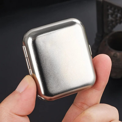 Fashion Mini Portable Pocket Cigarette Ashtray With Lids Outdoor Bar Hotel Home Travel Square Stainless Steel Ash Tray