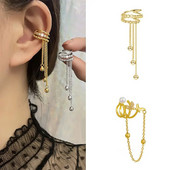 Kpop INS garās pušķu ķēdes auss saspraudes auskars sievietēm 1 gab Skrimšļa auss aproces viltus gliemežnīcas pīrsings auss korejiešu modes rotaslietas