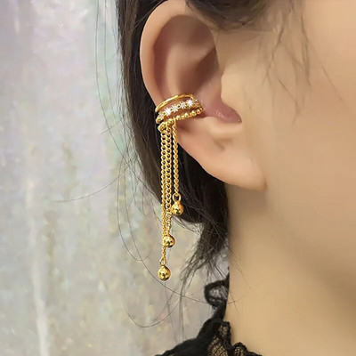 Kpop INS garās pušķu ķēdes auss saspraudes auskars sievietēm 1 gab Skrimšļa auss aproces viltus gliemežnīcas pīrsings auss korejiešu modes rotaslietas