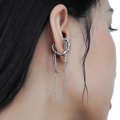 Kpop INS garās pušķu ķēdes auss saspraudes auskars sievietēm 1 gab Skrimšļa auss aproces viltus gliemežnīcas pīrsings auss korejiešu modes rotaslietas