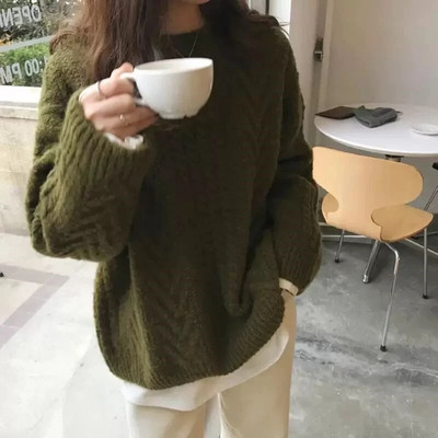 Pulóverek Női Vintage Lila Harajuku Simple Ulzzang Divatos női kötöttáru, hosszú ujjú, téli őszi alap Femme elegáns pulóverek