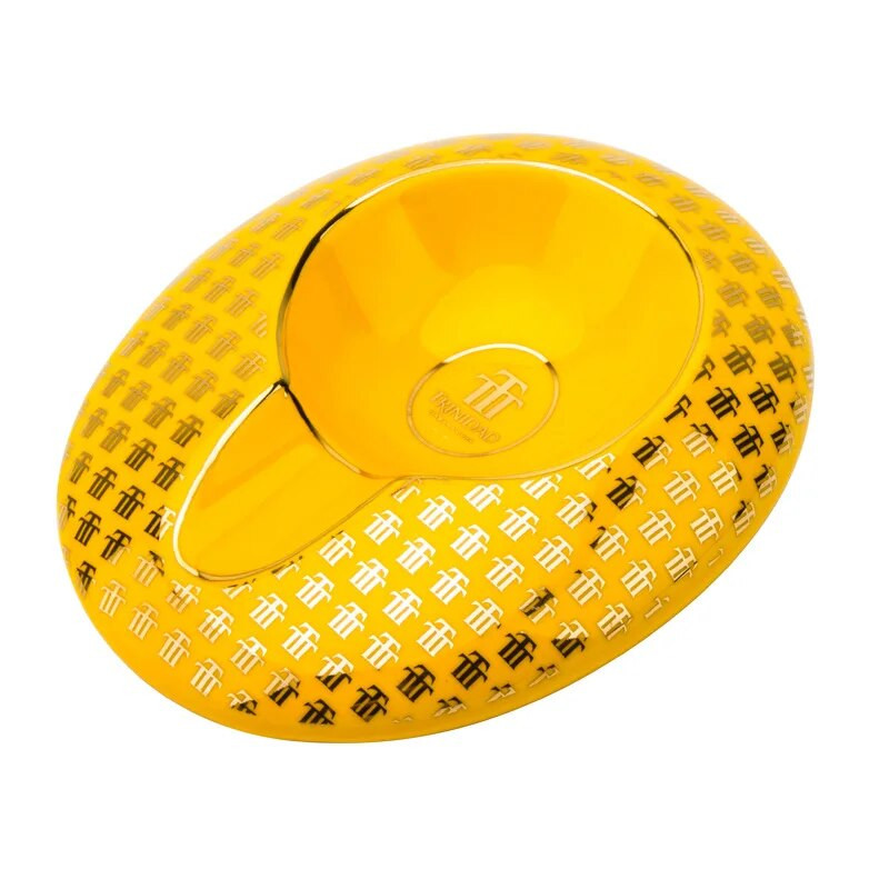 Māksliniecisks, ar rokām apgleznots keramikas viens pārnēsājams cigāru turētājs ar zelta līnijām Cigāru piederumi Pārnēsājami pelnu trauki Mājas piederumi