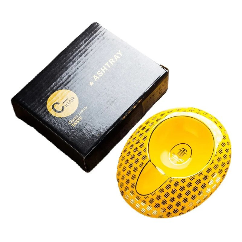 Māksliniecisks, ar rokām apgleznots keramikas viens pārnēsājams cigāru turētājs ar zelta līnijām Cigāru piederumi Pārnēsājami pelnu trauki Mājas piederumi