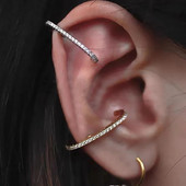 Modes C nerūsējošā tērauda CZ pīrsings auskars sievietēm auss spirāle ar skrūvējamu atpakaļ cirkona auskaru pīrsings ķermeņa rotaslietas 1 gab.