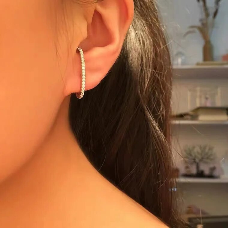 Modes C nerūsējošā tērauda CZ pīrsings auskars sievietēm auss spirāle ar skrūvējamu atpakaļ cirkona auskaru pīrsings ķermeņa rotaslietas 1 gab.