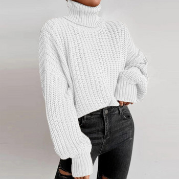 Γυναικείο πουλόβερ Φαρδύ Φθινοπωρινό Χειμωνιάτικο ζιβάγκο Κομψά πλεκτά ζεστά πουλόβερ μόδας μασίφ μπλουζάκια Πλεκτά πουλόβερ