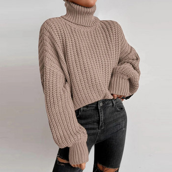 Γυναικείο πουλόβερ Φαρδύ Φθινοπωρινό Χειμωνιάτικο ζιβάγκο Κομψά πλεκτά ζεστά πουλόβερ μόδας μασίφ μπλουζάκια Πλεκτά πουλόβερ