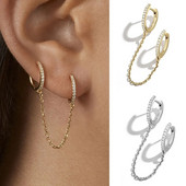 Trend cirkon kerek visszahúzható fülbevaló nőknek Huggie dupla piercing karika fülbevaló fülbevaló kiegészítők divat ékszerek ajándék