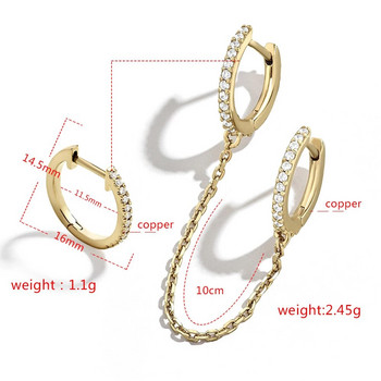 Trend Ζιργκόν στρογγυλά αναδιπλούμενα σκουλαρίκια για γυναίκες Huggie Σκουλαρίκια με διπλό τρύπημα κρίκους Αξεσουάρ δαχτυλιδιών αυτιών Μόδα κοσμήματα δώρο