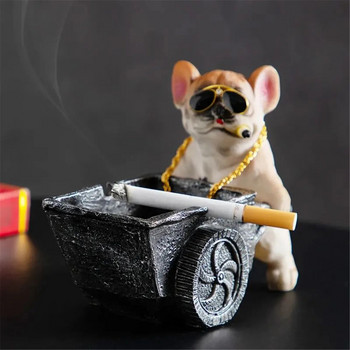 Thug Dog Ashtray Resin Забавен креативен пепелник Ash Tray Пура Пепелник Аксесоари за пушене Начало Декор Подарък за гадже