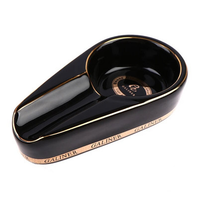 Keramikas cigāru pelnu trauks Pārnēsājams pelnu trauks cigāru vienam cigāru turētājam apaļa pelnu slota cigarešu pelnu trauks ceļojumu pelnu trauks