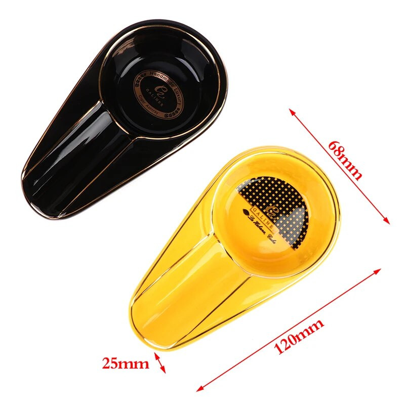 Keramikas cigāru pelnu trauks Pārnēsājams pelnu trauks cigāru vienam cigāru turētājam apaļa pelnu slota cigarešu pelnu trauks ceļojumu pelnu trauks