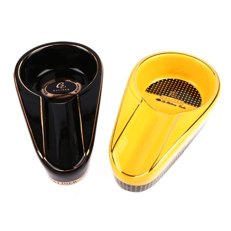 Keramikas cigāru pelnu trauks Pārnēsājams pelnu trauks cigāru vienam cigāru turētājam apaļa pelnu slota cigarešu pelnu trauks ceļojumu pelnu trauks