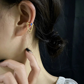 Link Chain Ear Clip Conch Обеци за жени Френски шик Златен цвят Звезда Циркон Непробиваеми маншети за уши Бижута на едро KCE203