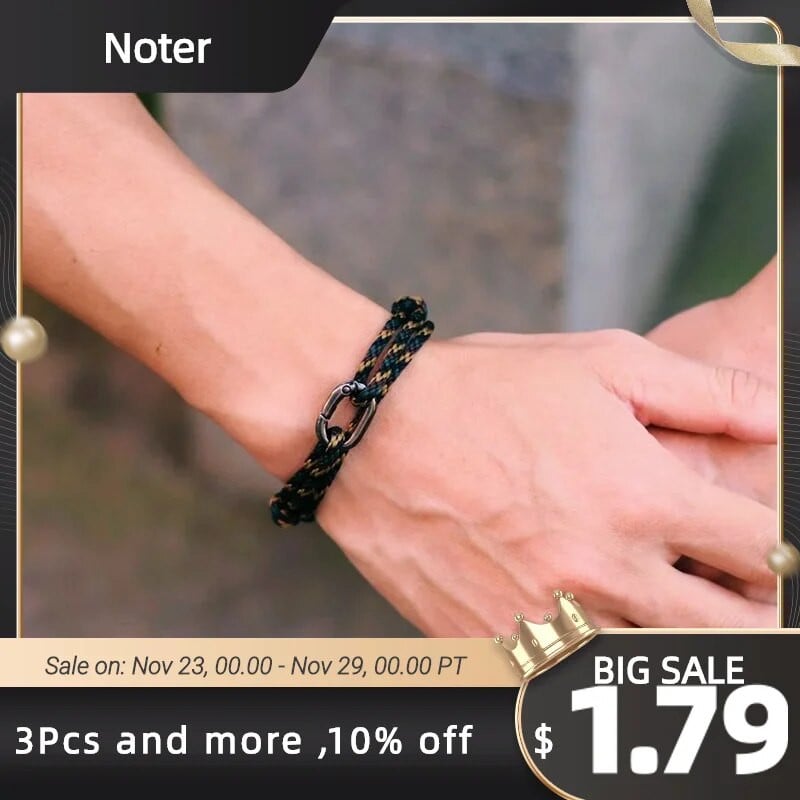 2023. gada virves rokassprādze vīriešiem, regulējama divslāņu, rokām darināta bīdāma sprādze Makrame Braslet sērfošanas rotaslietas Pulseira Corda Masculina