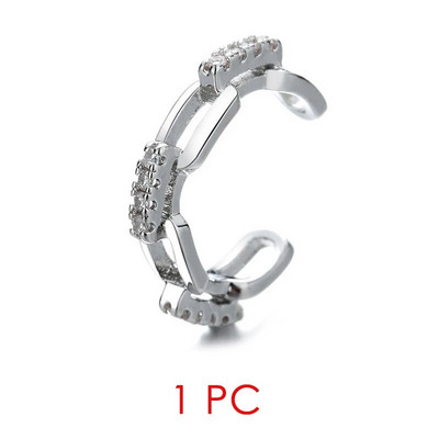 Kristály hamis piercing fülbevaló nőknek cirkónia arany színű fülmandzsetta női elegáns kubai link lánc porcos fülbevaló ékszer