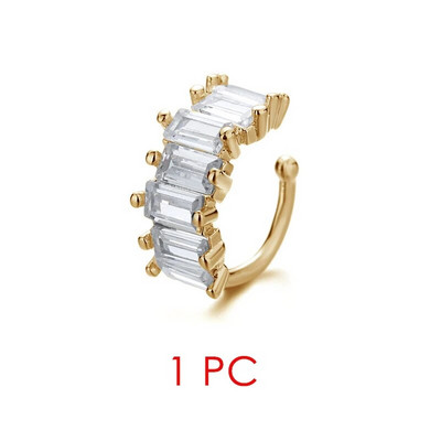 Kristály hamis piercing fülbevaló nőknek cirkónia arany színű fülmandzsetta női elegáns kubai link lánc porcos fülbevaló ékszer