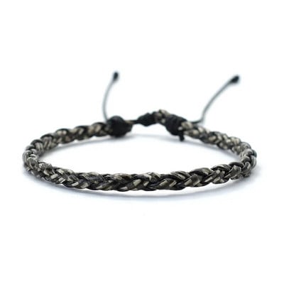 Noter Χειροποίητο υφαντό βραχιόλι από γνήσιο δέρμα ανδρικό ρυθμιζόμενο κερί σχοινί Vintage αξεσουάρ Δώρο για αυτόν Pulseiras Masculina