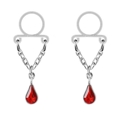 2 ks sexy nastaviteľný falošný piercing do bradavky pre ženy z nehrdzavejúcej ocele s čerešňovým srdcom, prsiami, hrudníkom, dekoráciou, šperky na telo, darček