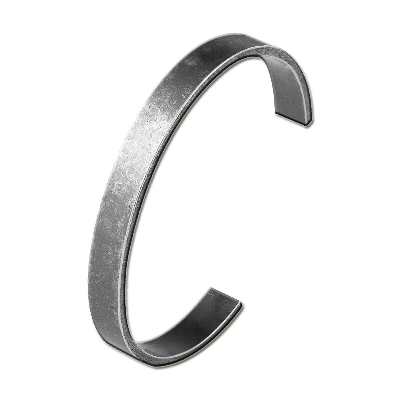 MKENDN Punk Men Vintage oksidēts melns nerūsējošā tērauda vienkāršas aproces rokassprādzes rokassprādze viņam Valentīna dienas dāvana