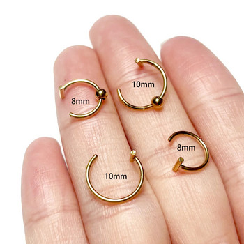 Gothic Fake Piercing Δαχτυλίδι χειλιών από ανοξείδωτο ατσάλι για Γυναικεία Δακτυλίδια μύτης Ear Hoop Clip Σκουλαρίκια χόνδρου Septum Piercing Goth 3PCS