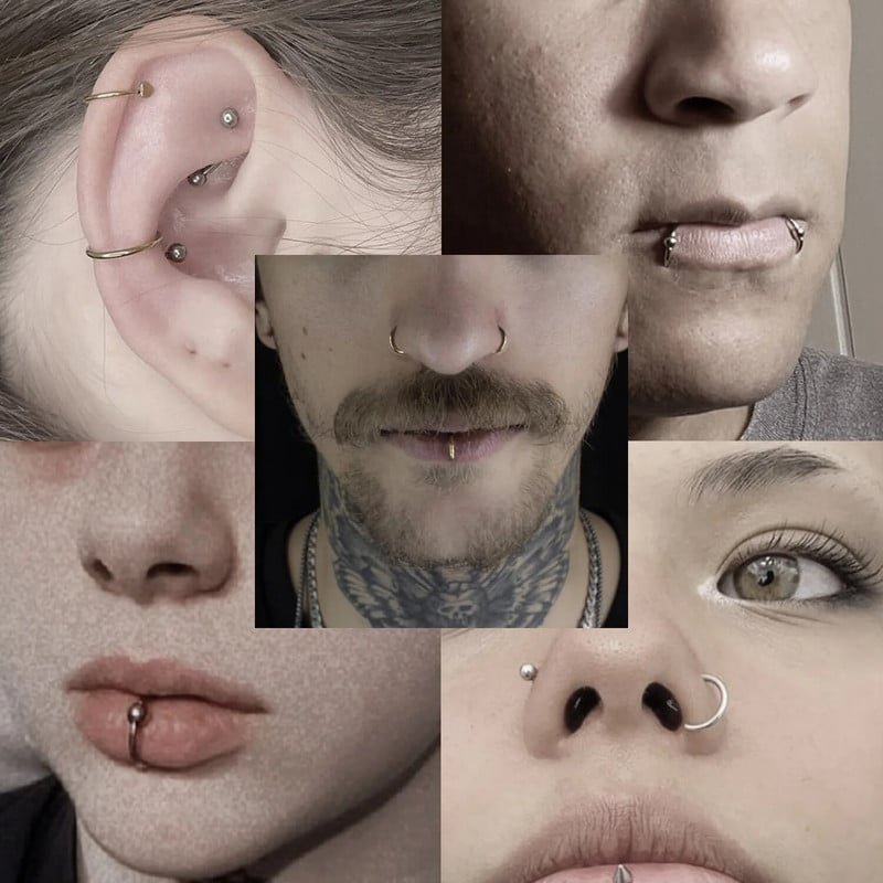 Gótikus hamis piercing rozsdamentes acél ajakgyűrű nőknek orrgyűrűk fül karika csíptető porc fülbevaló septum piercing gót 3 DB
