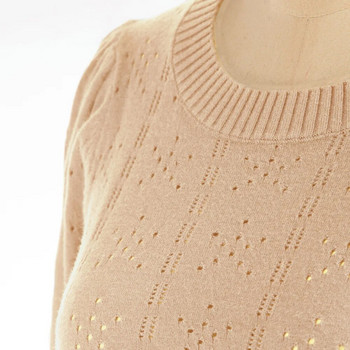 GK Κομψό πουλόβερ Γυναικεία πουλόβερ με κούφιο μακρυμάνικο Πλεκτό με λαιμόκοψη Πλεκτό Πλεκτό πουκάμισο μπλούζα με ραβδώσεις