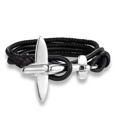Hot Ale Air Style Hope Többrétegű bőr horgony karkötő férfi rozsdamentes acél repülőgép bilincs csat Barátság Pulseira Homme