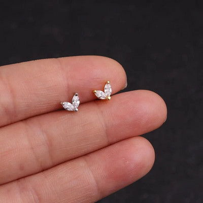 1 db Holdcsillag Szív Kereszt Virág Korona Helix Piercing Tragus Stud Conch Fülbevaló Arany és Ezüst Szín Cz Porc Stud