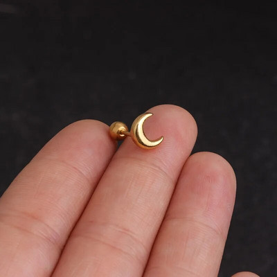 1 db Holdcsillag Szív Kereszt Virág Korona Helix Piercing Tragus Stud Conch Fülbevaló Arany és Ezüst Szín Cz Porc Stud