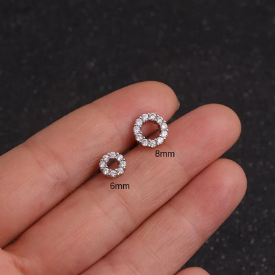 1 db Holdcsillag Szív Kereszt Virág Korona Helix Piercing Tragus Stud Conch Fülbevaló Arany és Ezüst Szín Cz Porc Stud