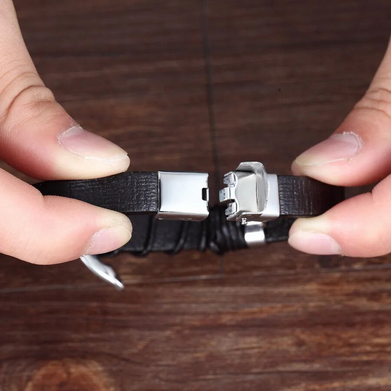 XQNI augstas kvalitātes taisnstūrveida nerūsējošā tērauda daudzkrāsu aksesuāri, kombinēti vīriešu ādas aproce skaistiem zēniem, dāvana