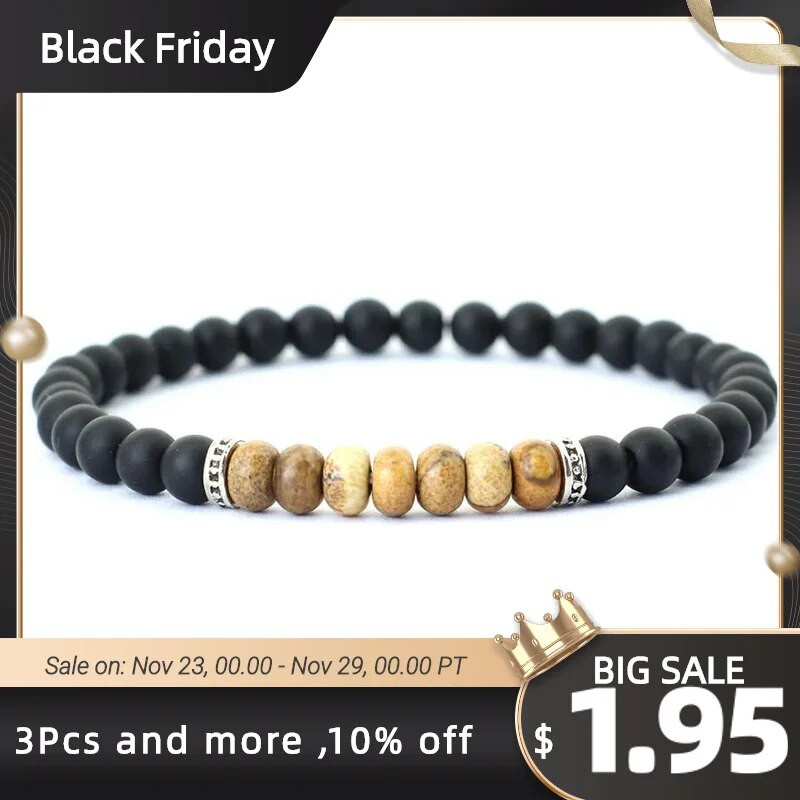 2023-as divat férfi karkötő 6 mm-es abakusz gyöngy karkötő kézi kiegészítők ajándék neki Természetes tigrisszemek indiai achát kő karkötő