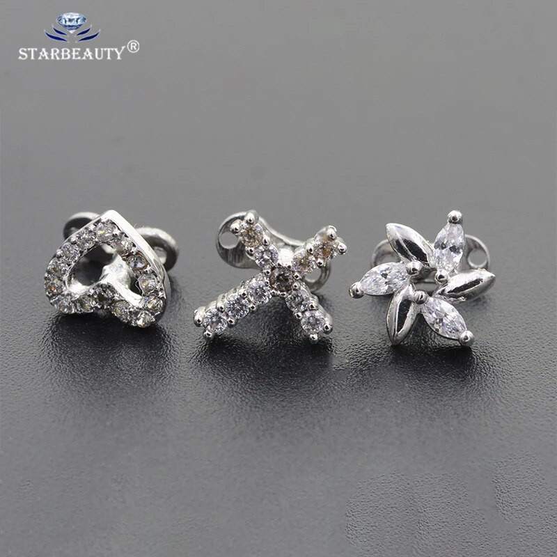 1 gab. Ziedu mikro ādas enkura titāna pīrsingi ādas enkura pamatne un topi Skinner Diver galvas implanti ķermeņa pīrsingu rotaslietas