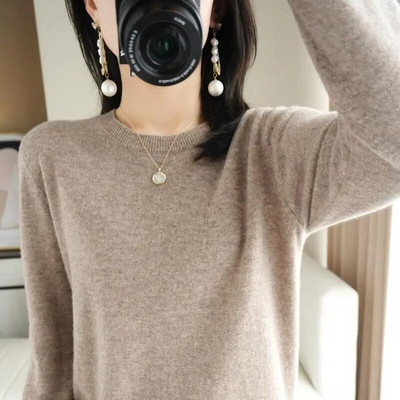 Sieviešu džemperis ar O veida kakla izgriezumu Rudens Ziemas Pamata Pulovers Silts Ikdienas Velkams Džemperi Korejiešu Modes Pavasara Trikotāžas Apakškrekls 2023