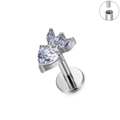 G23 Titanium ASTM F136 Pīrsings Labret Deguna nagu kniedes Auss Lūpas Helix Studs Mēles Nagu pīrsings Ķermeņa rotaslietas