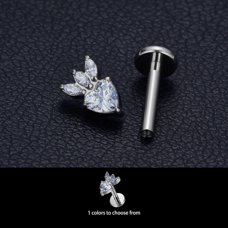 G23 Titanium ASTM F136 Pīrsings Labret Deguna nagu kniedes Auss Lūpas Helix Studs Mēles Nagu pīrsings Ķermeņa rotaslietas