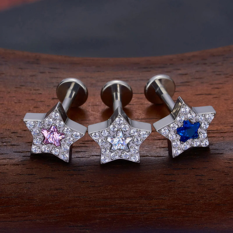 G23 Titanium ASTM F136 Pīrsings Labret Deguna nagu kniedes Auss Lūpas Helix Studs Mēles Nagu pīrsings Ķermeņa rotaslietas