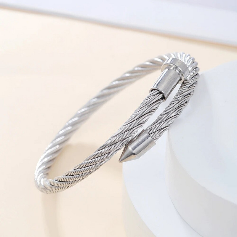 Jauna nagu galvas rokassprādze nerūsējošā tērauda rokassprādze vīriešiem pīta virves rokassprādze rokām darināta rokassprādze vīriešiem dāvana