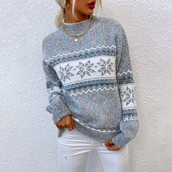 Μόδα γυναικεία μακρυμάνικα πλεκτά πουλόβερ πουλόβερ πουλόβερ Πλεκτά φθινοπωρινά χειμωνιάτικα μπλουζάκια πουλόβερ πουλόβερ με ζιβάγκο