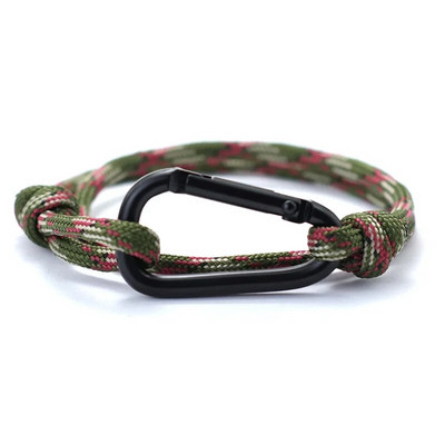 Āra piedzīvojumu alpīnisma rokassprādze vīriešiem roku darbs, regulējama Paracord rokassprādze, melna karabīne vīriešu panku rotaslietas Pulsera