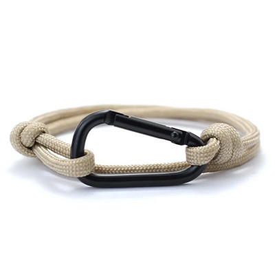 Āra piedzīvojumu alpīnisma rokassprādze vīriešiem roku darbs, regulējama Paracord rokassprādze, melna karabīne vīriešu panku rotaslietas Pulsera