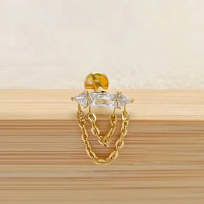 Cercei cu zirconiu verde G23 din titan Aretes, cercei tip fluture cartilaj pentru femei, piercing ureche, cataramă, bijuterii