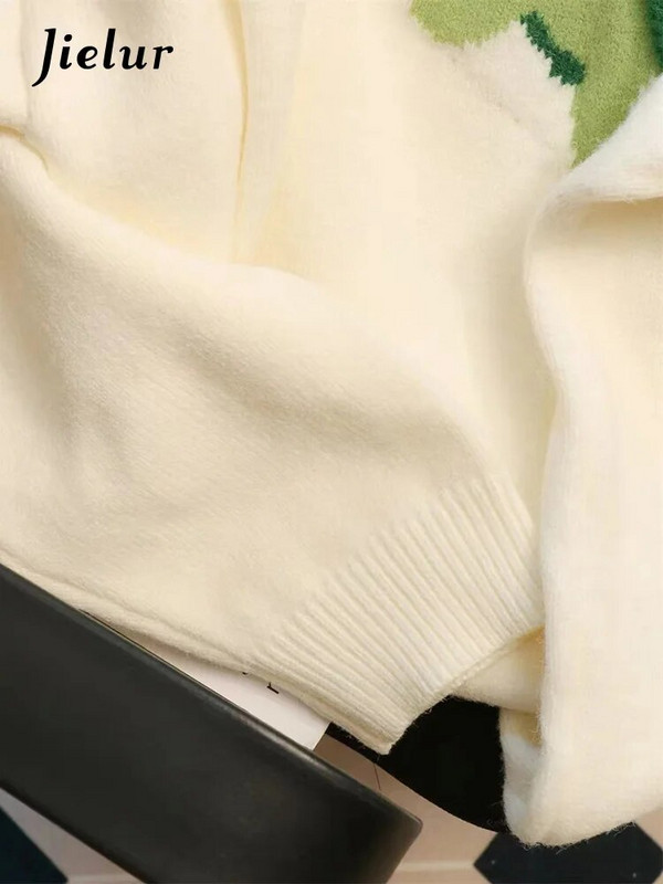 Jielur Fashion delicat lalele floare caise pulover femei toamnă iarnă caldă lejer moale tricotat pulovere femei pulover SL