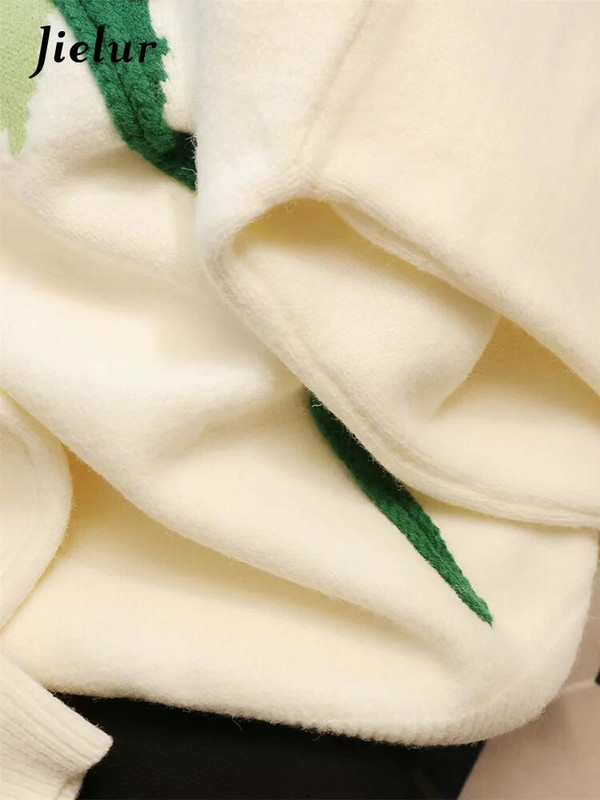 Jielur Fashion delicat lalele floare caise pulover femei toamnă iarnă caldă lejer moale tricotat pulovere femei pulover SL